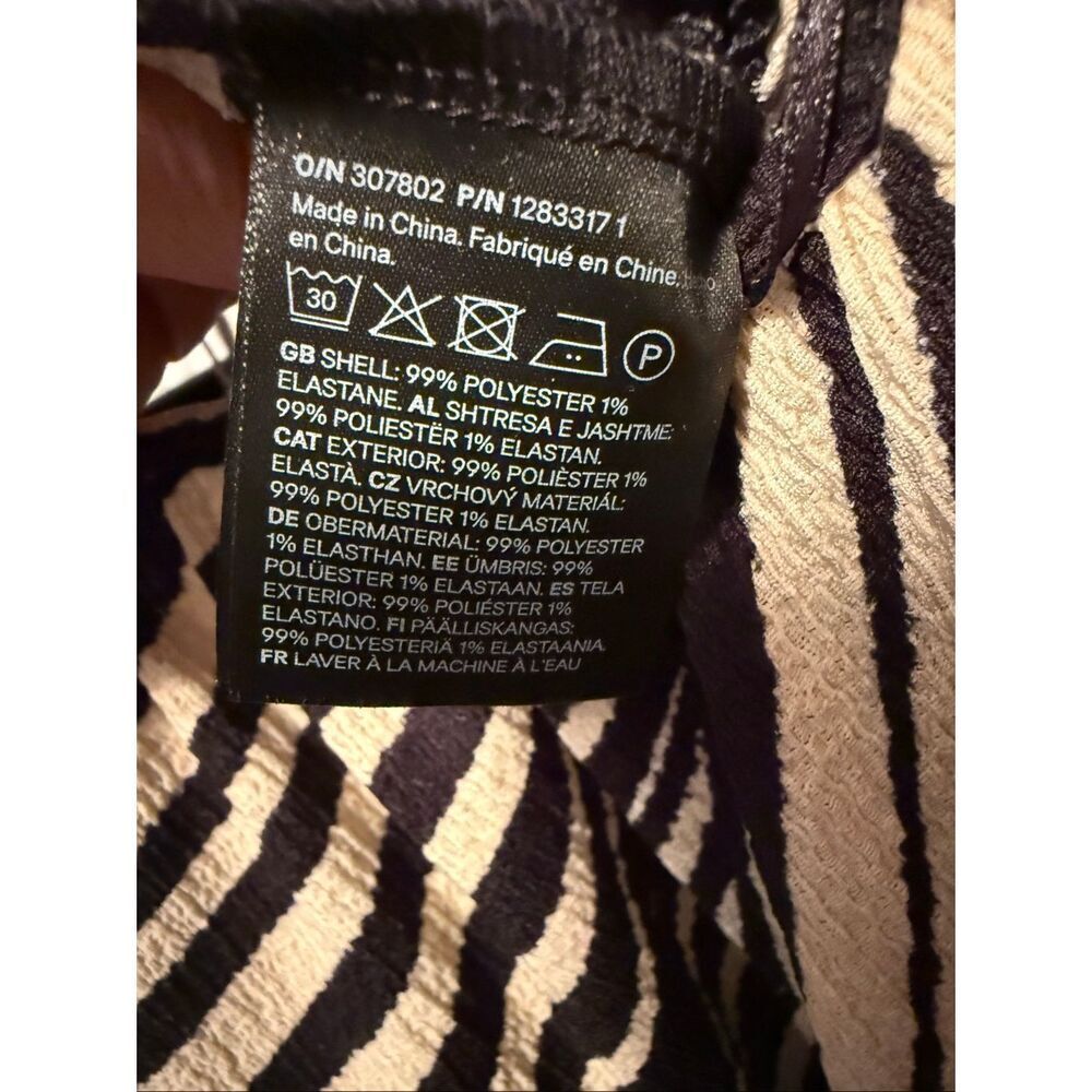 H&M zebra leaf jumpsuit sz Large black/tan sleeveless wide leg - Picture 5 of 6